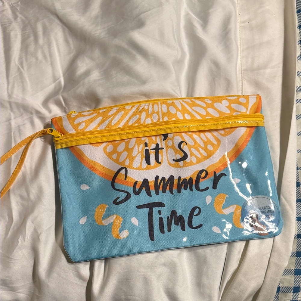 Citrus Splash Pouch - Blue and Yellow